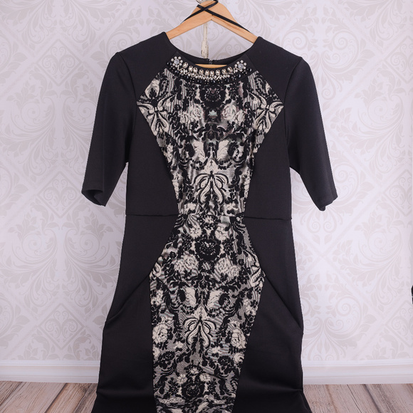 Trulli Dresses & Skirts - Trulli black Wiggle Midi Rockabilly Dress